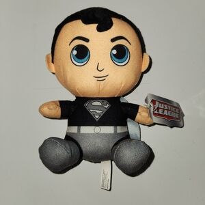 NWT Justice League DC Comics 7” Big Head Black Superman 2019 Toy Factory Plush